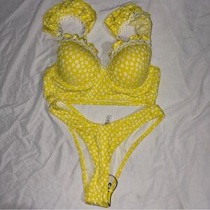 Yellow Floral Bikini Set